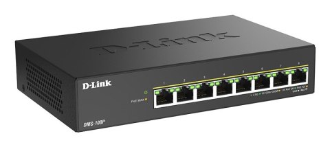 D-Link DMS-108P/E przełącznik sieciowy Nie zarządzany 2.5G Ethernet (100/1000/2500) Obsługa PoE Czarny