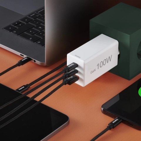 Hama 00201997 ładowarka do urządzeń przenośnych Laptop, Smartfon, Tablet Biały Prąd przemienny Szybkie ładowanie Wewnętrzna