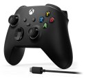 Kontroler bezprzewodowy MICROSOFT Xbox Serie Black+USB-C