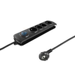 Listwa zasilająca Qoltec 50104 (1,5m; kolor czarny)