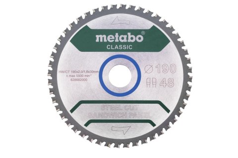 Metabo piła tarczowa FZ/FA 190x30x48z Steel Cut/Sandwich Panel Classic