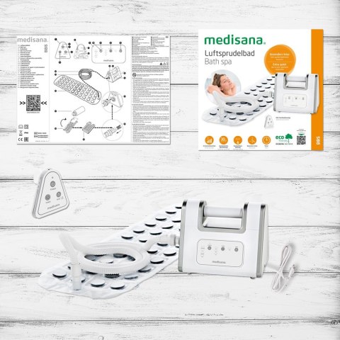 Mata do kąpieli Medisana Bath Spa New BBS 3 poziomy intensywności | hydromasaż | timer | 360 x 1200 mm