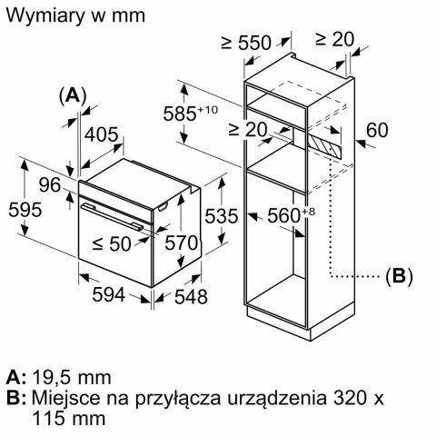 Piekarnik elektryczny Bosch HBA334EB4 Serie 4 71 l | termoobieg 3D | EcoClean Direct | prowadnice teleskopowe | czarny