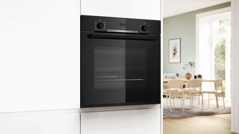 Piekarnik elektryczny Bosch HBA334EB4 Serie 4 71 l | termoobieg 3D | EcoClean Direct | prowadnice teleskopowe | czarny