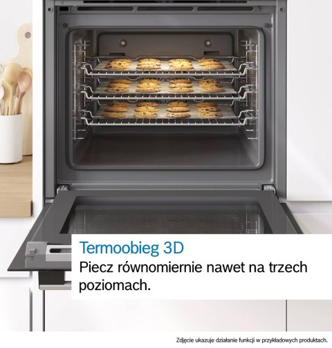 Piekarnik elektryczny Bosch HBA334EB4 Serie 4 71 l | termoobieg 3D | EcoClean Direct | prowadnice teleskopowe | czarny