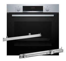 Piekarnik BOSCH HBA514BS3 + Prowadnice teleskopowe 1 poziomowe BOSCH HEZ538000