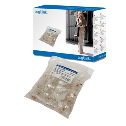 Logilink Logilink | MP0002 | Wtyk modułowy CAT5eDostosowany do okrągłego kabla 8P8CWtyk nieekranowanyZłocone styki | Przezroczysty
