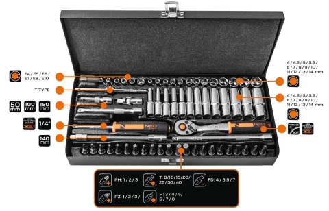 NEO tools 10-008 gniazdko/zestaw gniazdek