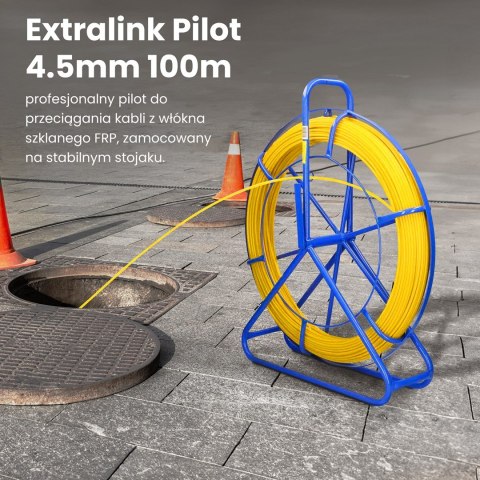 Extralink Pilot do przeciągania kabli Pilot 4.5mm 100m włókno szklane FRP, śr. 4,5mm, dł. 100m, żółty