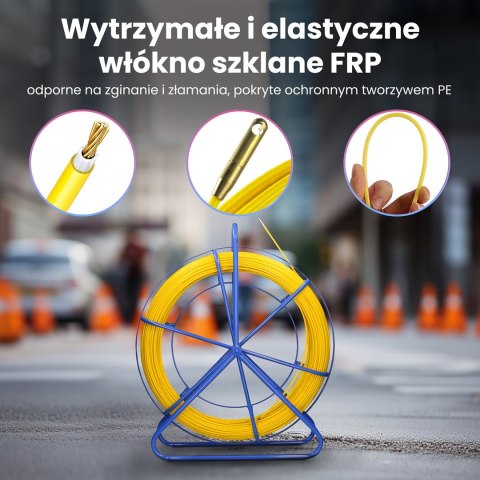 Extralink Pilot do przeciągania kabli Pilot 6mm 200m włókno szklane FRP, śr. 6mm, dł. 200m, żółty