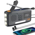 Extralink RADIO AWARYJNE BLUETOOTH SOLARNE Z KORBKA DYNAMO POWERBANK 4000MAH Z LATARKA SOS BT-4000 Przenośny Analogowe i cyfrowe
