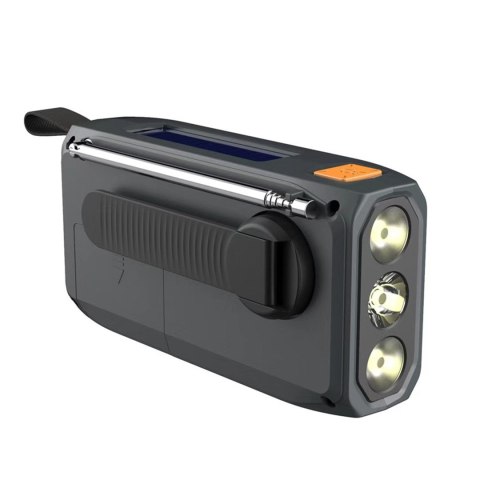 Extralink RADIO AWARYJNE BLUETOOTH SOLARNE Z KORBKA DYNAMO POWERBANK 4000MAH Z LATARKA SOS BT-4000 Przenośny Analogowe i cyfrowe