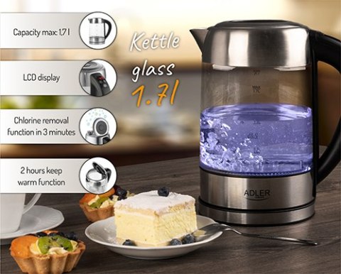 AD 1247 Czajnik szklany 1,7 l z regulacją temp.