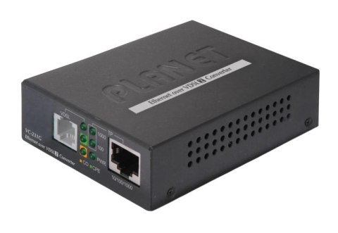 PLANET VC-231G konwerter sieciowy 1000 Mbit/s Czarny