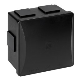 Puszka hermetyczna 80x80x40, 6 dławików, kwadratowa, odporna na UV, czarna, IP44