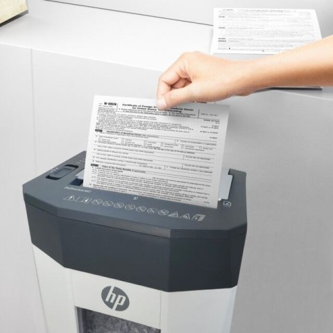 Niszczarka HP OneShred Auto 80CC HPN281780CCOF-05 rozdrabnianie krzyżowe 68dB 22cm Biała