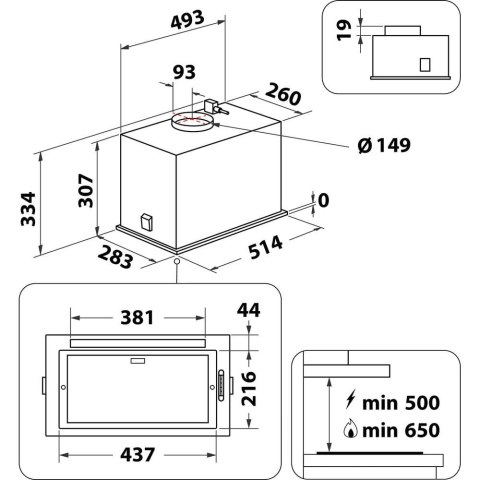 Okap do zabudowy Whirlpool WCT3 63F LTK
