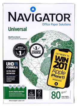 Papier xero ksero biurowy Universal Premium Navigator 8247A80 (A4; 80g/m2; 500 szt.arkuszy; papier biały)