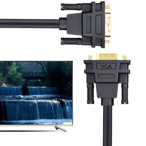 Kabel przewód dvi-i do vga d-sub dvi 24+5 dual link do monitora 140cm