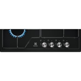 Płyta gazowa Electrolux EGS6424K 60 cm | 4 palniki | zapłon elektryczny | ruszty żeliwne | czarny emalia