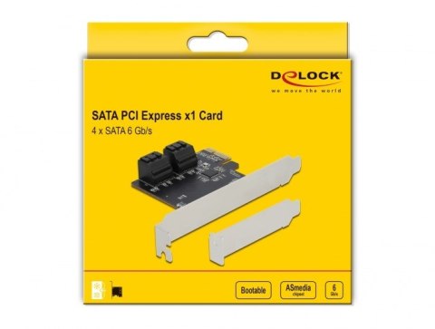 DeLOCK 4 portowy SATA PCI Express x1 Card - Konstrukcja niskoprofilowa