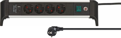 Listwa zasilająca Brennenstuhl Steckdosenleiste ALU-Office-Line 4gn. 1,8m USB