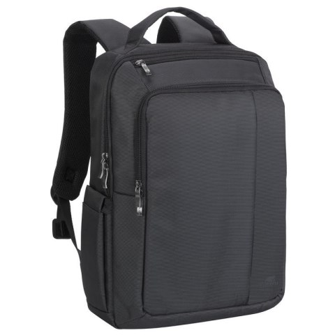 RIVACASE PLECAK NA LAPTOP 15,6" CENTRAL, CZARNY, 15L, Z POLIESTRU, KIESZENIE NA TABLET 10,1", SMARTFON, DOKUMENTY I AKCESORIA