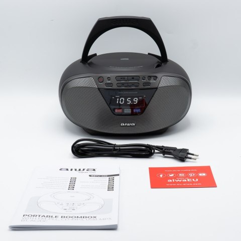 AIWA Boombox BBTU-400BK CD/FM RDS/USB/BT czarny