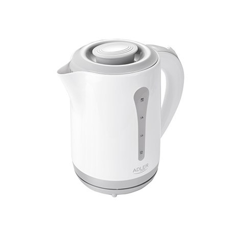 Adler Czajnik Adler | AD 1244 | Standardowy czajnik | 2000 W | 2,5 L | Plastik | Podstawa obrotowa 360° | Biały