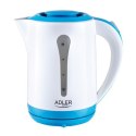 Adler Czajnik Adler | AD 1244 | Standardowy czajnik | 2000 W | 2,5 L | Plastik | Podstawa obrotowa 360° | Biały