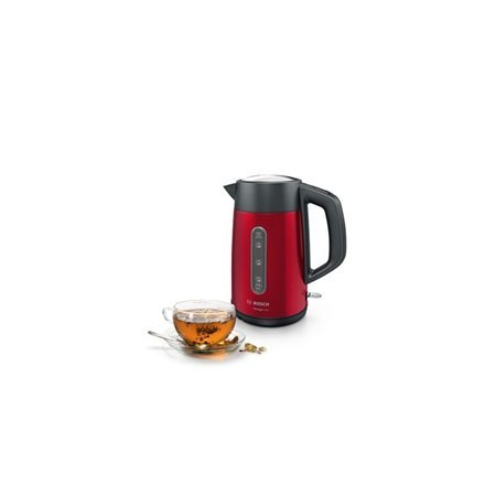 Bosch Bosch | Kettle | DesignLine TWK4P434 | Electric | 2400 W | 1.7 L | Stainless steel | 360° rotational base | Red/Black
