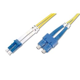 Digitus Digitus | Kabel krosowy | Światłowód | Męski | LC jednomodowy | Męski | SC jednomodowy | Żółty | 1 m