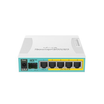 MikroTik Router Mikrotik hEX PoE (RB960PGS) Total Ethernet Ports:6; Architecture:MIPSBE; CPU core:1