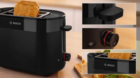 Bosch Toster kompaktowy Bosch | TAT2M123 MyMoment | Moc 950 W | Liczba gniazd 2 | Materiał obudowy tworzywo sztuczne | Czarny