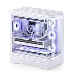 Obudowa PC Jonsbo D400, Midi Tower, ATX, Szkło Hartowane - biała