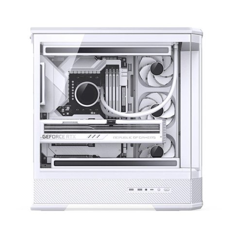 Obudowa PC Jonsbo D400, Midi Tower, ATX, Szkło Hartowane - biała