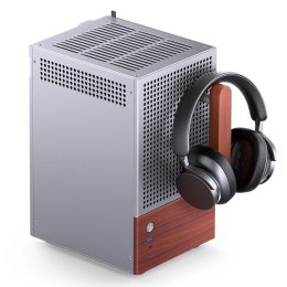 Obudowa PC Jonsbo T6 Mini-Tower, Mini-ITX, szkło hartowane, drewno - srebrna