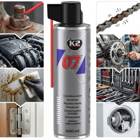 K2 07 Penetrus Preparat Wielozadaniowy Z Aplikatorem Do Rdzy 500ml 0750