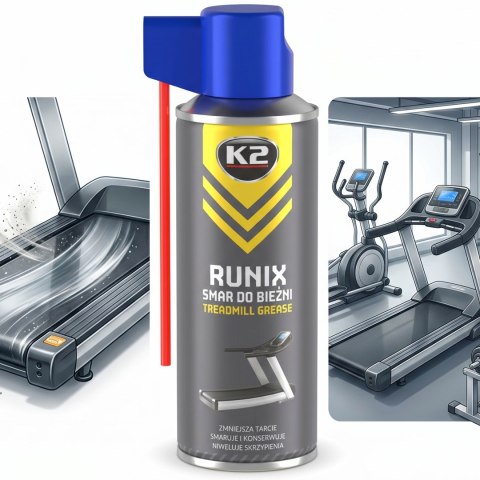 K2 RUNIX Smar Silikonowy Do Bieżni I Sprzętu Fitness W Sprayu 400ml B420