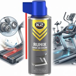 K2 RUNIX Smar Silikonowy Do Bieżni I Sprzętu Fitness W Sprayu 400ml B420