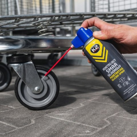 K2 SMAR SILIKONOWY Preparat Do Zawiasów Zamków Gumy I Tworzyw 400ml B430
