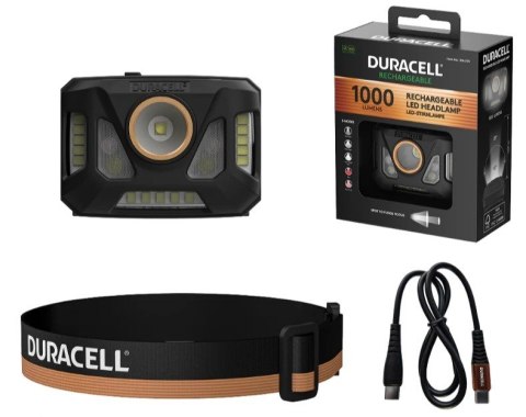 Duracell DH1000R Latarka czołowa Czarny, Pomarańczowy