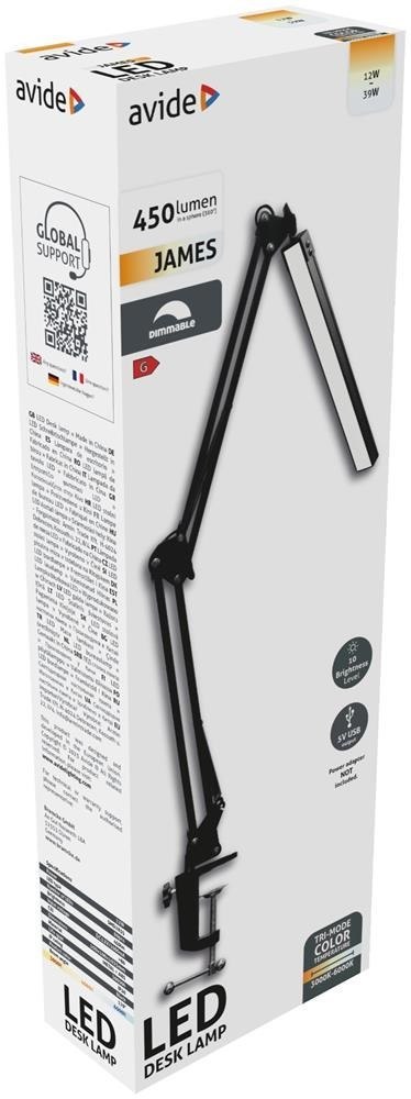 Avide ABLDL-DM-12W lampa stołowa LED G Czarny