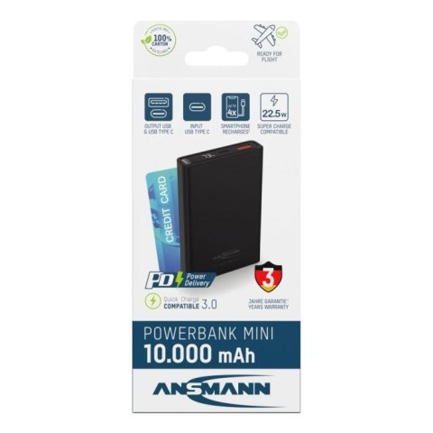 Ansmann 1700-0154 bank mocy Litowo-jonowa (Li-Ion) 10000 mAh Czarny