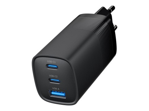 Cablexpert Cablexpert 3-port 65 W GaN USB PowerDelivery fast charger | TA-UC-PDQC65-01-BK