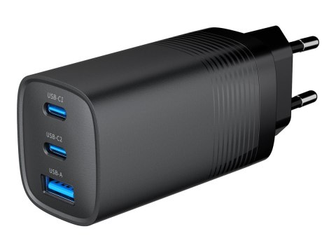 Cablexpert Cablexpert 3-port 65 W GaN USB PowerDelivery fast charger | TA-UC-PDQC65-01-BK