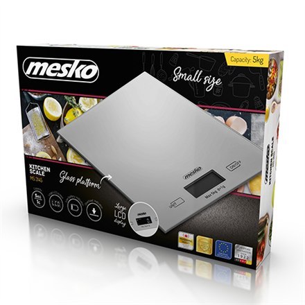 Mesko Mesko | Waga kuchenna | MS 3145 | Maksymalna waga (udźwig) 5 kg | Podziałka 1 g | Typ wyświetlacza LCD | Srebrny