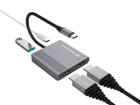 Conceptronic DONN13G stacja dokująca Przewodowa USB 3.2 Gen 1 (3.1 Gen 1) Type-C Szary