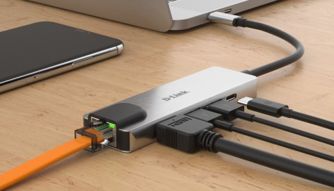 Adapter D-Link DUB-M520 - Przewodowy - Thunderbolt 3 - 60 W - 10,100,1000 Mbit/s - IEEE 802.3 - IEEE 802.3ab - IEEE 802.3az - IE
