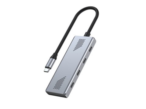 GEMBIRD 4-PORTOWY HUB USB-C 3.2 (GEN 2) TYPU C SZARY
